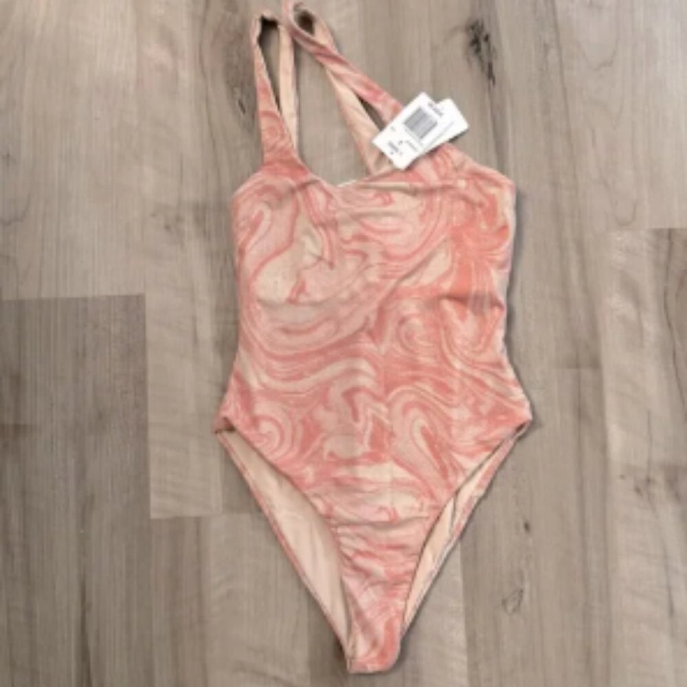 $169 L*Space Pheobe Swirled Pink One-Piece Swimsuit